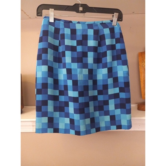 Via Seta Collection‎ Womens Geometric Lined Silk Short Skirt Size 4P - Picture 2 of 10